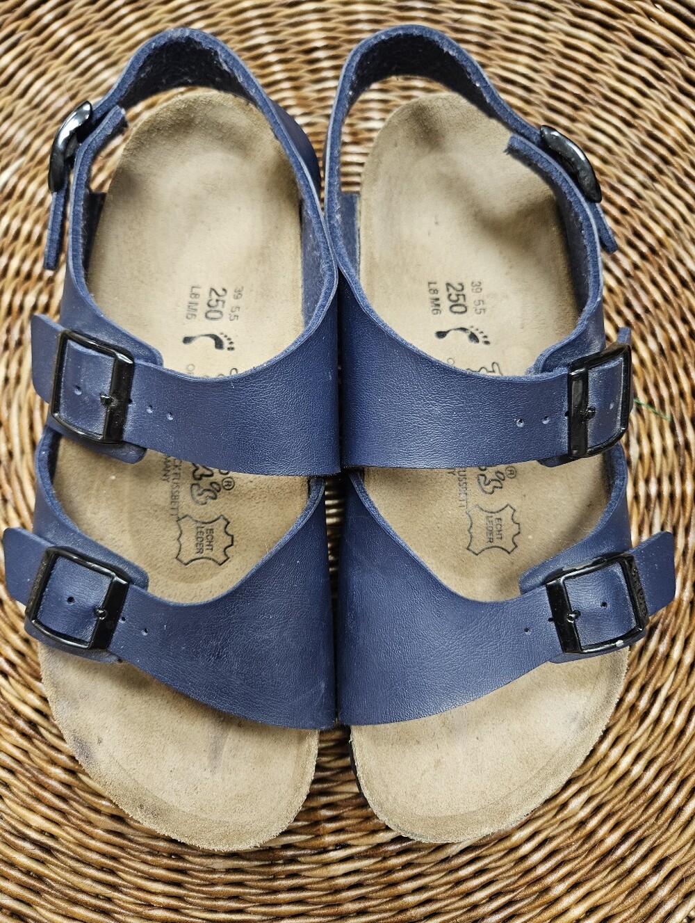 Birkenstock Milano Sandals Navy Blue Birko-Flor Slingback Strap EU 39 Womens 8